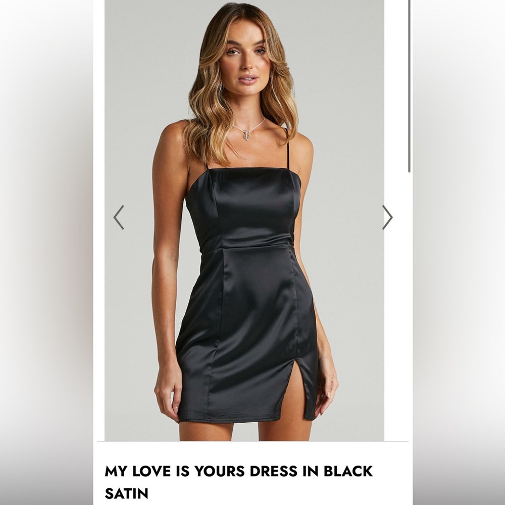 Black Satin Mini Dress